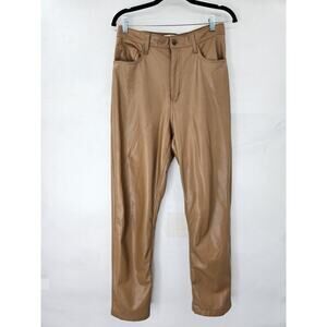 Abercrombie Fitch The 90S Straight Ultra High Rise Faux Leather Pants 10 Brown
